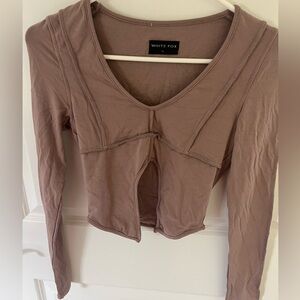 White Fox brown/taupe longsleeve top